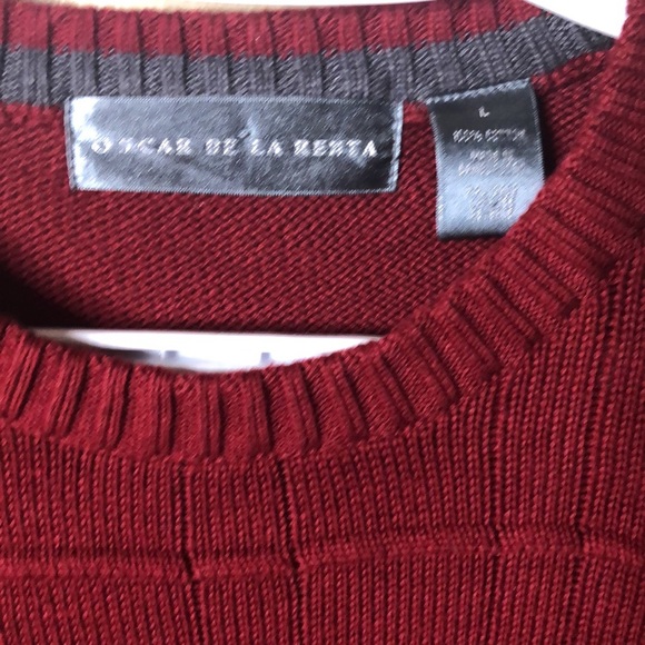 Oscar de la renta thick knit red sweater - Picture 2 of 4